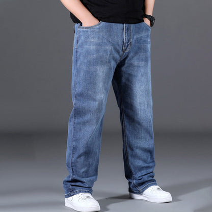 Stylowe, luźne jeansy z wysokim stanem i prostą nogawką