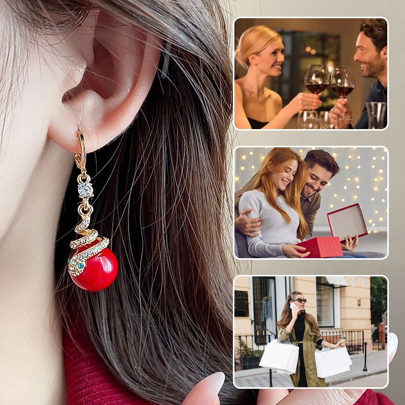 🐍Specjalna oferta noworoczna🎀 Kolczyki z pozłacanej perły w kształcie węża