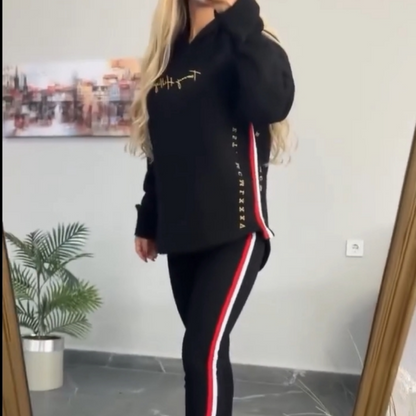 🔥Nowość 2025 - 75% ZNIŻKI🎉Damski swobodny, pasiasty top z długim rękawem i spodnie