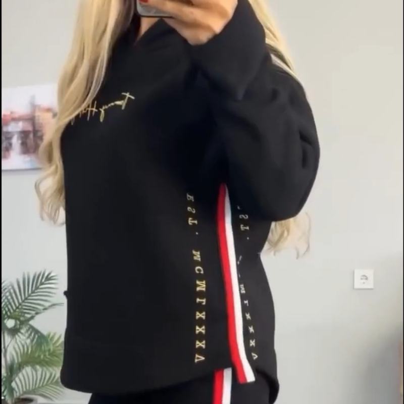 🔥Nowość 2025 - 75% ZNIŻKI🎉Damski swobodny, pasiasty top z długim rękawem i spodnie