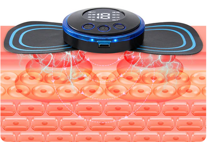 Przenośny masażer z 8 trybami i wyświetlaczem LCD - mini stymulator mięśni łagodzący ból