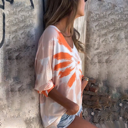 Wygodny damski top na co dzień z dekoltem w kształcie litery V