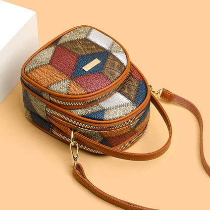 Damska torba crossbody w geometryczny wzór w stylu vintage