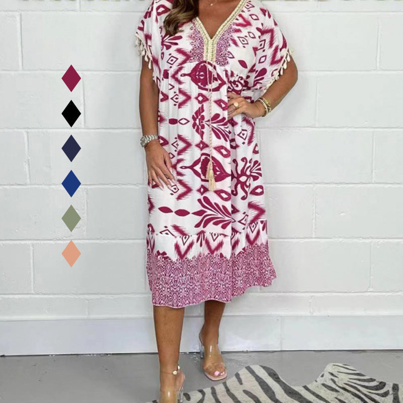 【S-4XL】💃Długa sukienka z frędzlami