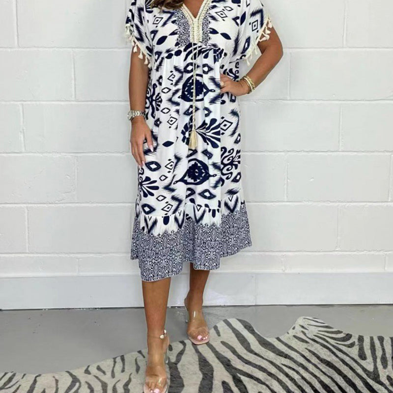 【S-4XL】💃Długa sukienka z frędzlami