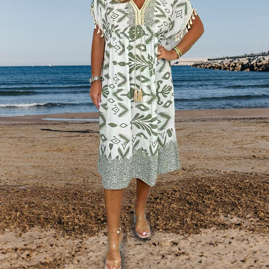 【S-4XL】💃Długa sukienka z frędzlami