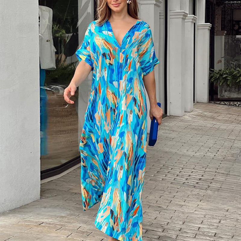 【M-XL】🌈Formalna sukienka z malowanym wzorem