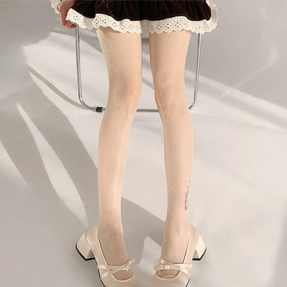 💐 Modne, seksowne damskie pończochy z brokatem i cekinami