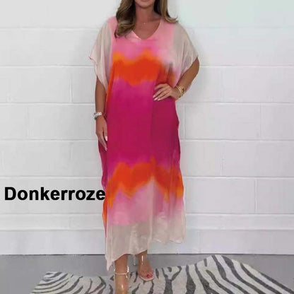 ✨【S-4XL】Wygodna damska sukienka szyfonowa w kolorze szarym