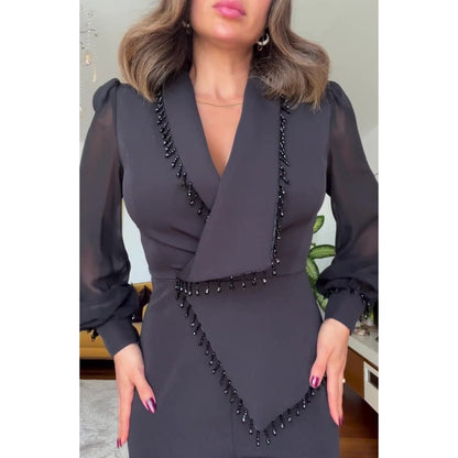 Spodnie damskie z siateczki z szerokimi nogawkami i komplet spodni