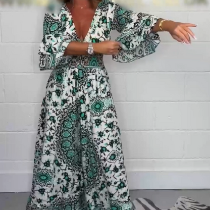 S-5XL🥰Damski kombinezon z nadrukiem i dekoltem w serek