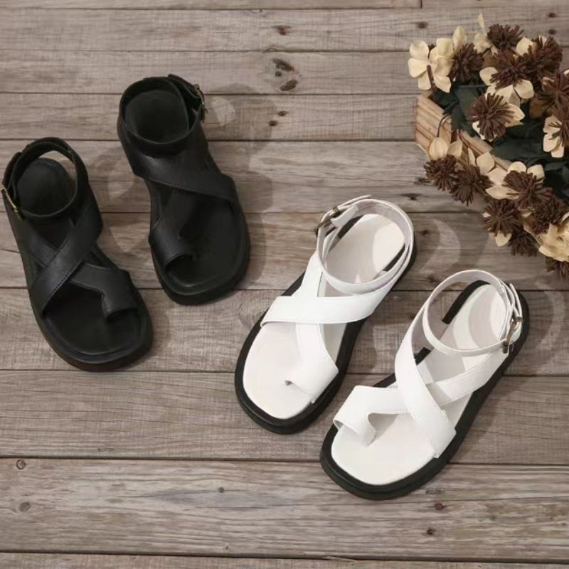 Sandały damskie z regulowaną klamrą przy kostce Crossover