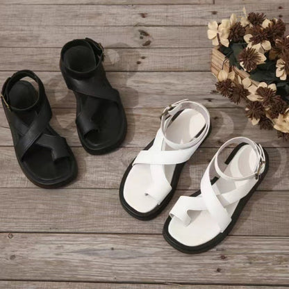 Sandały damskie z regulowaną klamrą przy kostce Crossover