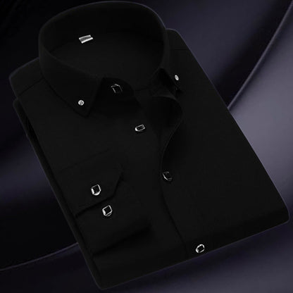 ✨Męska, wysokiej jakości bawełniana koszula z długim rękawem