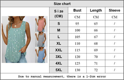🔥Gorąca sprzedaż 2025🔥Koszulka bez rękawów z nadrukiem w paski i kropki