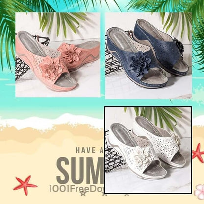 🔥Gorąca wyprzedaż🔥  Miękkie skórzane sandały ortopedyczne ze wsparciem łuku stopy