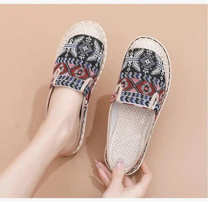 Oddychające lniane kapcie z owiniętą głową