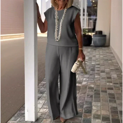 💖Bawełniany lniany top damski bez rękawów i spodnie