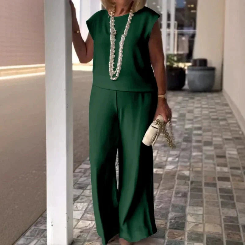 💖Bawełniany lniany top damski bez rękawów i spodnie