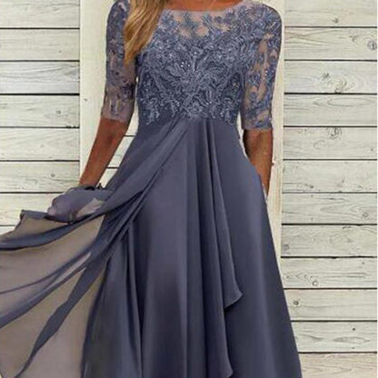 💖 Edycja limitowana 💖 Elegancka haftowana koktajlowa sukienka zwiewna