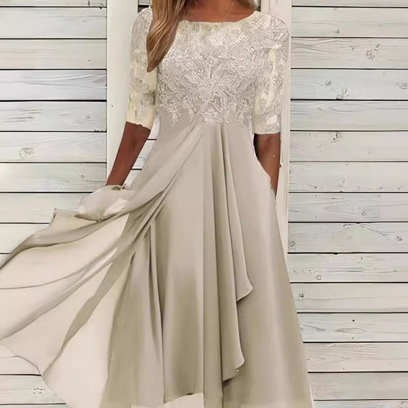 💖 Edycja limitowana 💖 Elegancka haftowana koktajlowa sukienka zwiewna