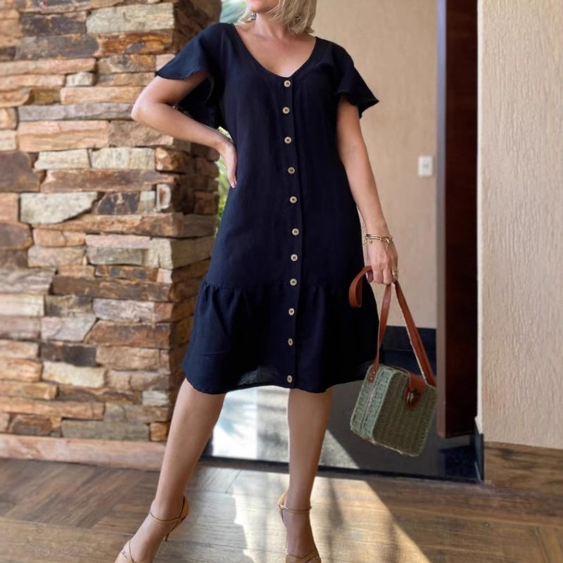 🥰Luźna sukienka z guzikami