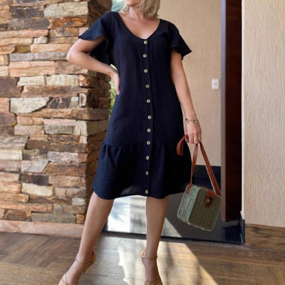 🥰Luźna sukienka z guzikami