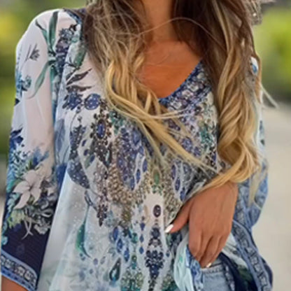 [S-5XL]🥰Czeska luźna asymetryczna sukienka z dekoltem V