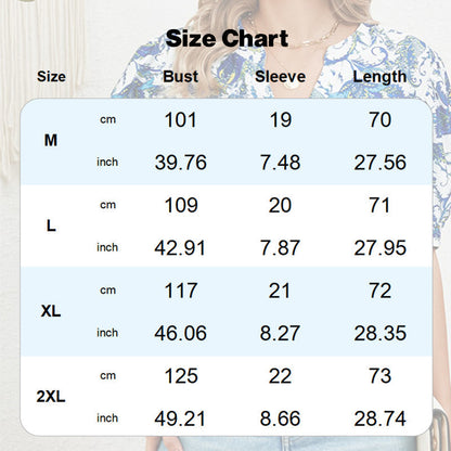 【M-2XL】🌸Damski letni top z nadrukiem i dekoltem w serek