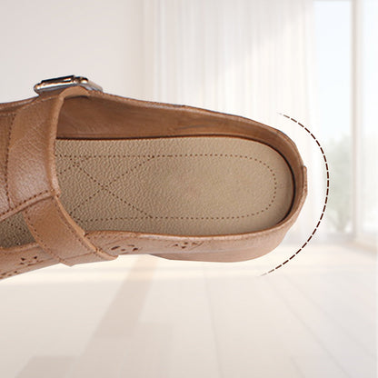 Okrągłe, wydrążone, rzeźbione kwiaty, damskie kapcie na niskim obcasie