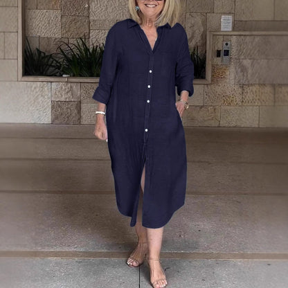 🔥Luźna bawełniano-lniana sukienka dla kobiet