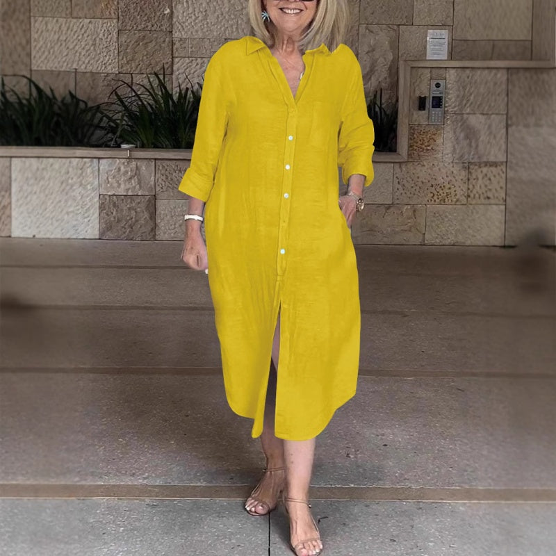 🔥Luźna bawełniano-lniana sukienka dla kobiet