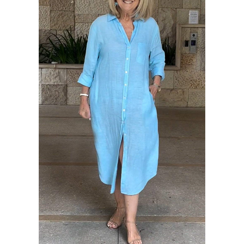 🔥Luźna bawełniano-lniana sukienka dla kobiet