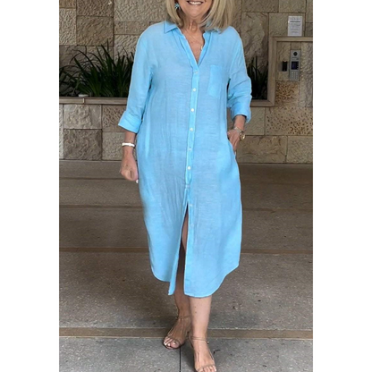 🔥Luźna bawełniano-lniana sukienka dla kobiet