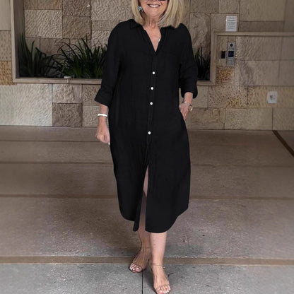 🔥Luźna bawełniano-lniana sukienka dla kobiet