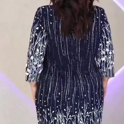 【S-4XL】🌿 Elegancka damska sukienka z długim rękawem