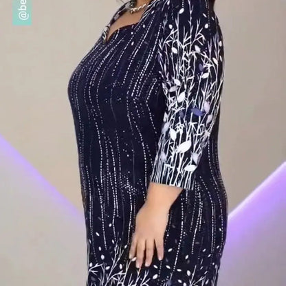 【S-4XL】🌿 Elegancka damska sukienka z długim rękawem