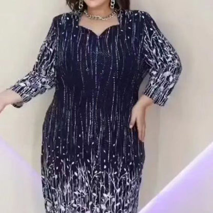 【S-4XL】🌿 Elegancka damska sukienka z długim rękawem