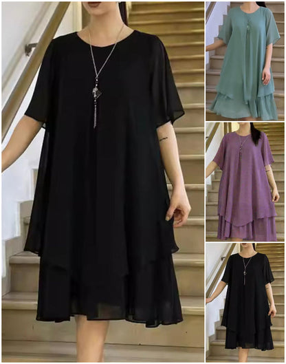 🔥👗 Luźna damska sukienka w jednolitym kolorze