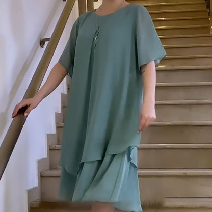 🔥👗 Luźna damska sukienka w jednolitym kolorze