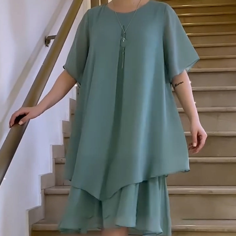 🔥👗 Luźna damska sukienka w jednolitym kolorze