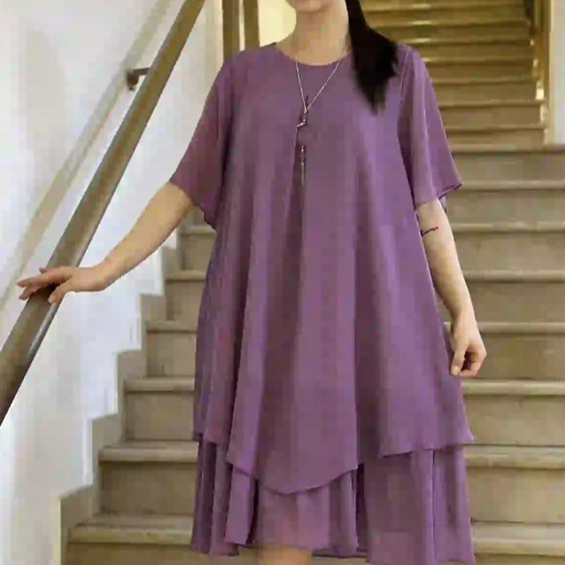 🔥👗 Luźna damska sukienka w jednolitym kolorze