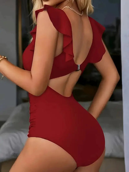 👙Seksowny kostium kąpielowy z falbankami