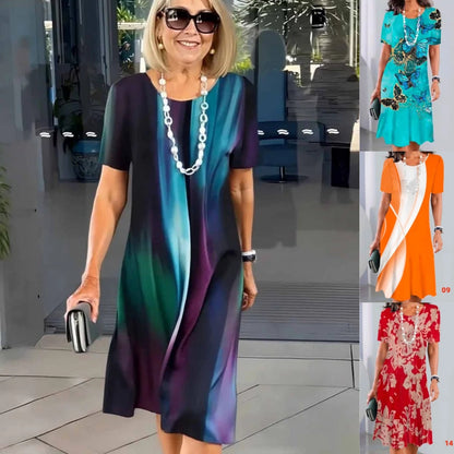 Sukienka plisowana damska w bloki kolorystyczne