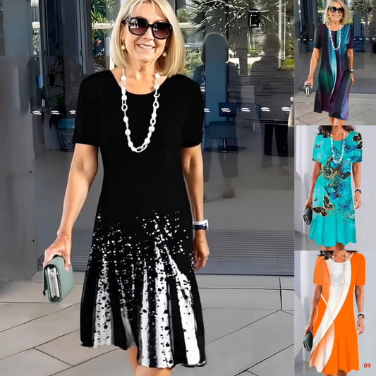 Sukienka plisowana damska w bloki kolorystyczne