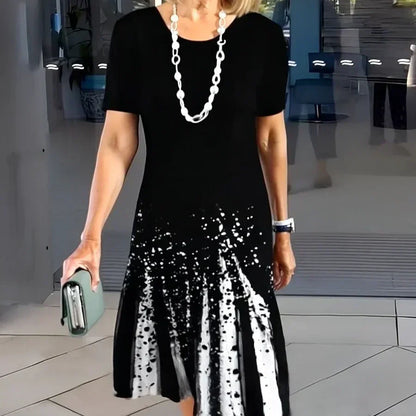 Sukienka plisowana damska w bloki kolorystyczne