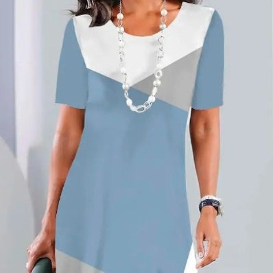 Sukienka plisowana damska w bloki kolorystyczne