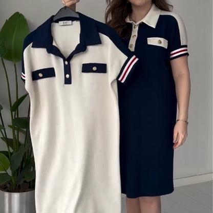 😍Nowoczesne sukienki damskie z krótkimi rękawami na klapie