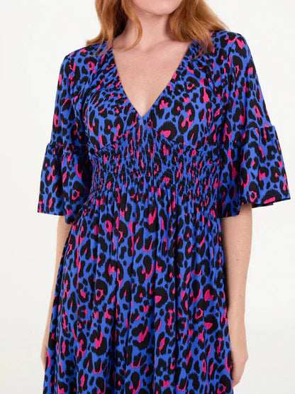 💥🔥Plisowana sukienka z wzorem w panterkę