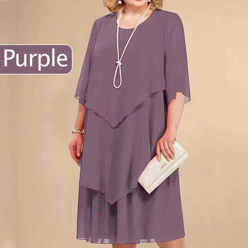 💖Sukienka midi w dużym rozmiarze